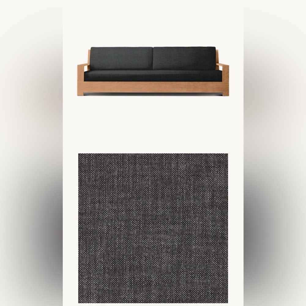 Restoration Hardware Black Belvedere Luxe 101 1/4in Sofa Cushion Cover (Casings)